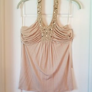 Express ruched babydoll halter top